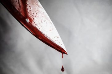 A knife with blood