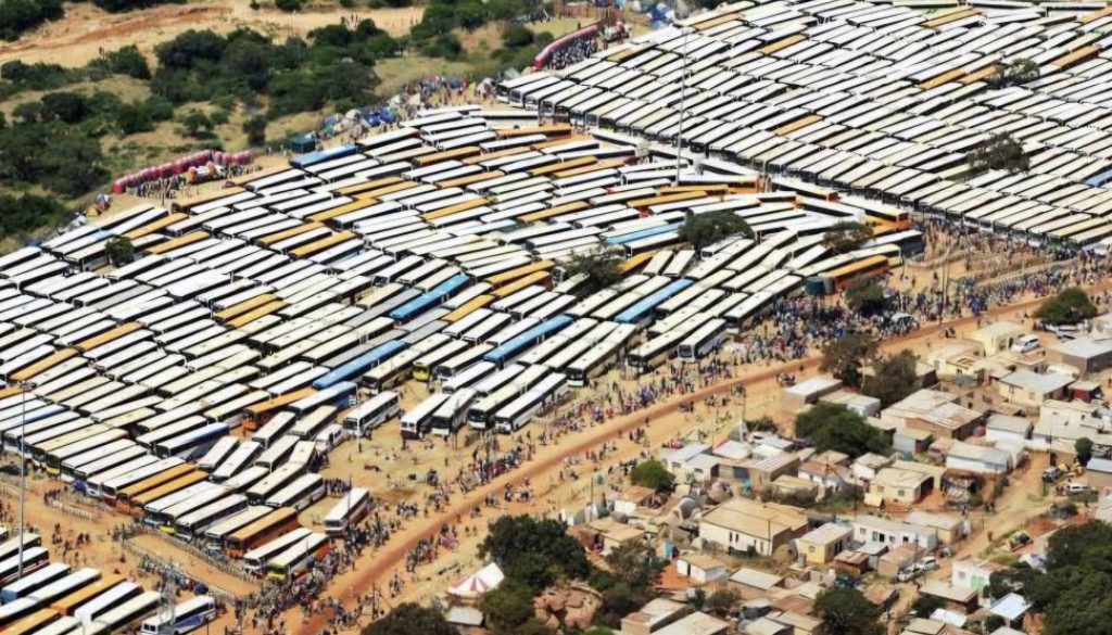 Buses packed in Moria Putco Buses packed at the Moria Holy City in Limpopo during the Easter pilgrimage