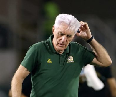 Hugo Broos scratches head Bafana Bafana coach Hugo Broos scratching his head