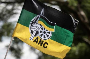 The ANC flag displayed in the air