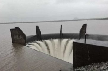 The Middle Letaba Dam outside Giyani is overflowing.