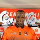 Former Polokwane City and Mamelodi Sundowns striker Rodney Ramagalela holding Absa Premiership goal of the moth and player of the month trophies.