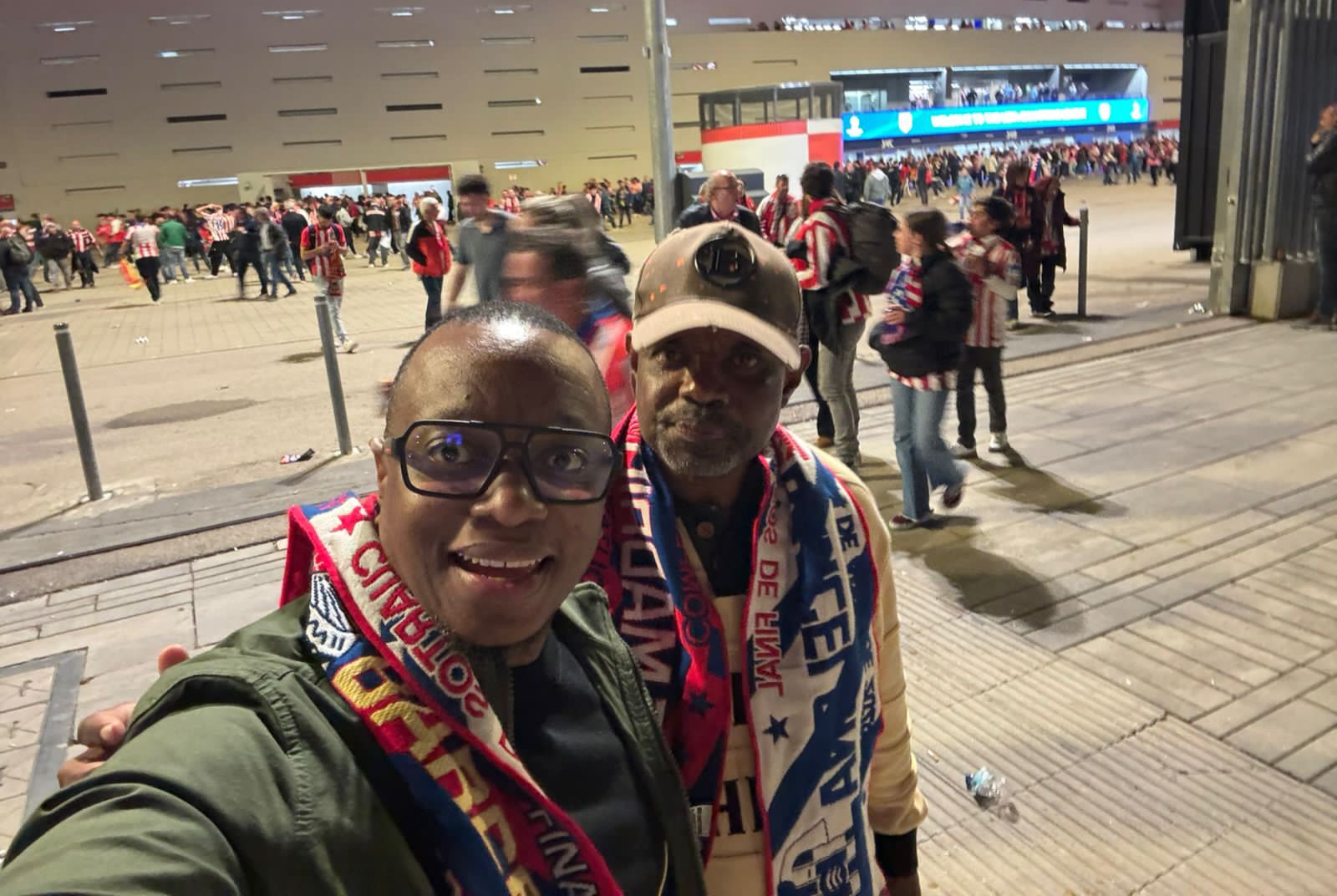 Dr Makhomisane and Dr. Themba Maluleke reunite at Riyadh Air Metropolitano in Spain. 
