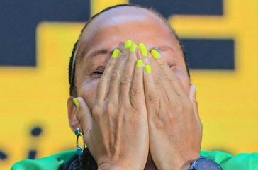 Limpopo Premier Dr Phophi Ramathuba crying during the ANC provincial conference