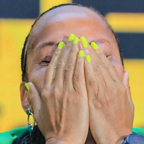 Limpopo Premier Dr Phophi Ramathuba crying during the ANC provincial conference